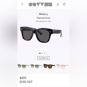 Oliver Peoples Black Sunglasses